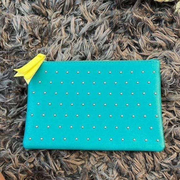 Handbags - Green with silver studs ipsy makeup bag